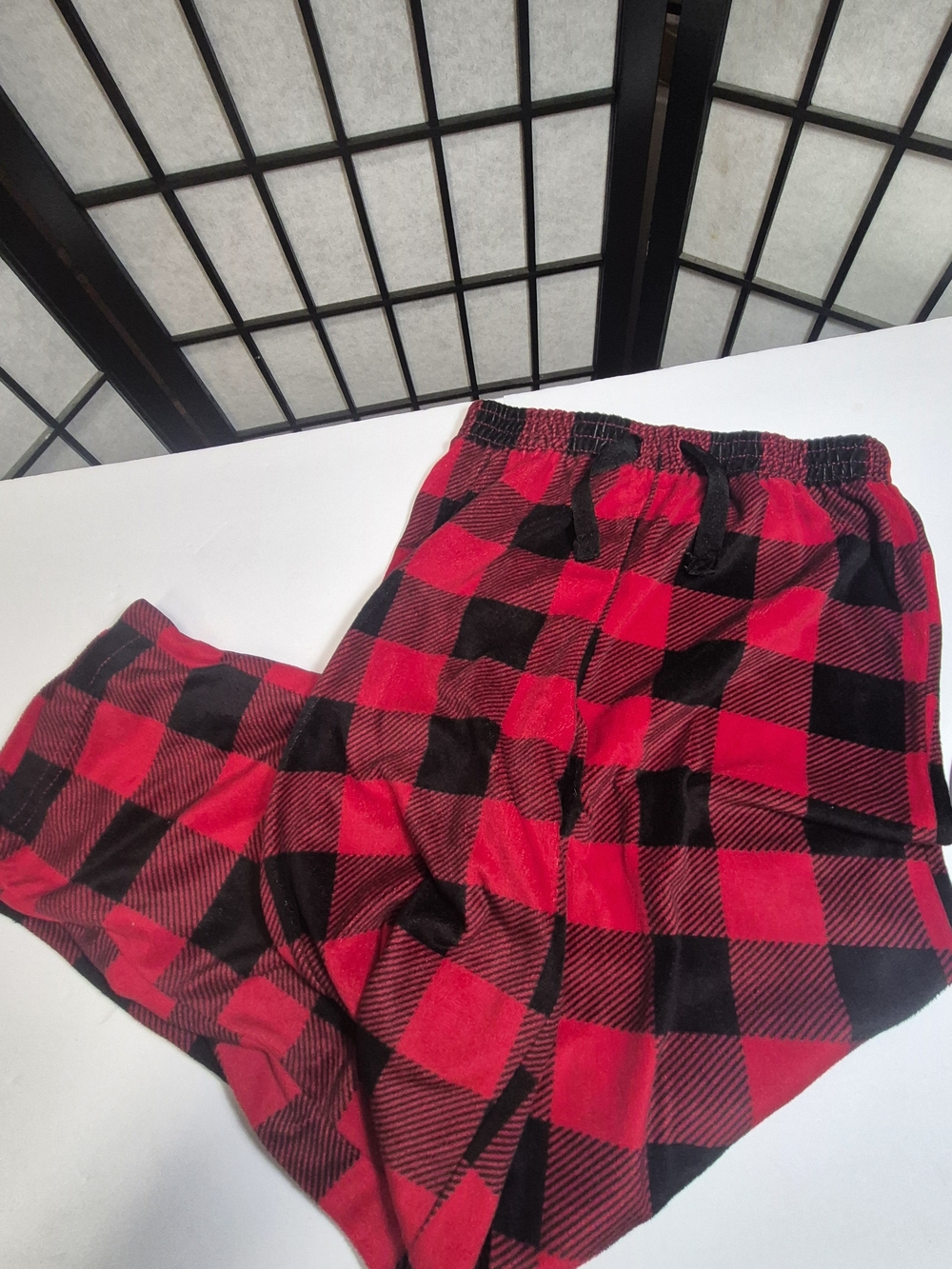 wonder nation Red and Black Buffalo Plaid Joggers Pj Pants